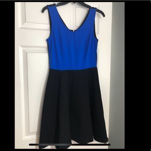 Cynthia Rowley Black and blue dress with gold zipper